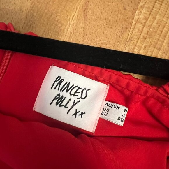 Princess Polly "Lillie" Long Sleeve Red Dress (6) - Picture 13 of 16